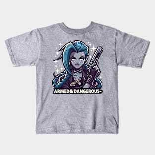 armed and dangerous- jinx power Kids T-Shirt